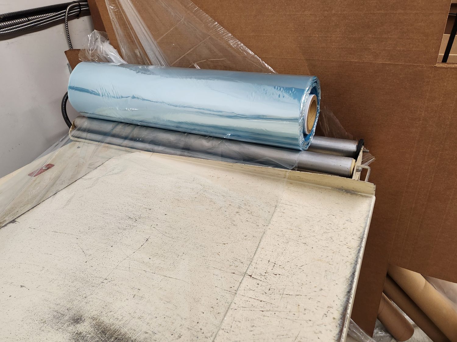 Damark 37″ Shrink Packaging Heat Tunnel and L-Bar Sealer with Conveyor (Used) Item # UE-040825G