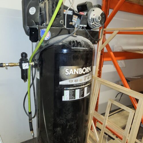 Sanborn 60 Gallon Oil Lubricated Belt-Drive Air Compressor (Used) Item # UE-040725E