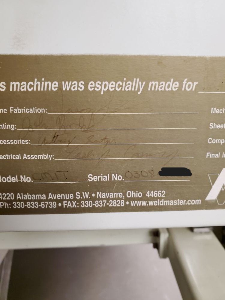 Miller Weldmaster C-MIT 1000 Banner Welder (Used) Item # UE-051225C