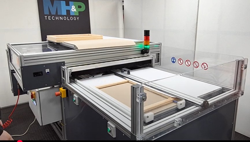 MH&P ST80 Generation 1 Stretchmaster Semi Automatic Canvas Stretcher / Stretching System (Used) SKU # UE-060925B