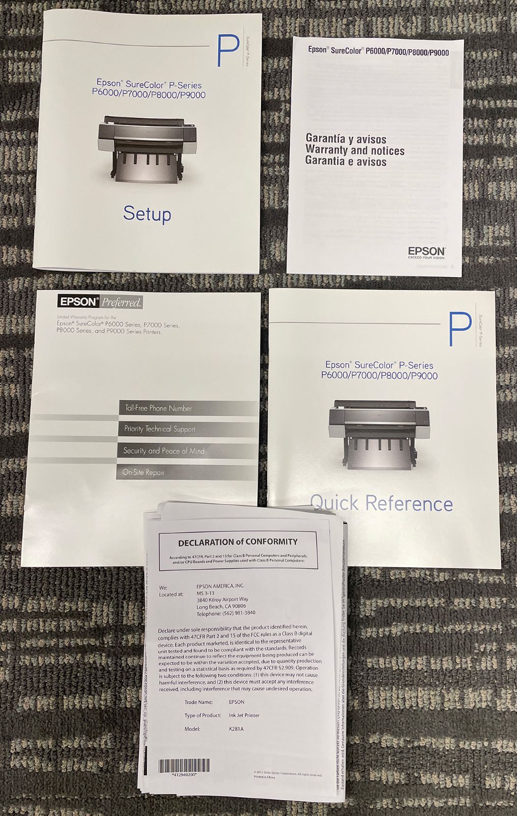 Epson SureColor P7000 24″ Commercial Edition Printer (Used) Item # UE-071825C