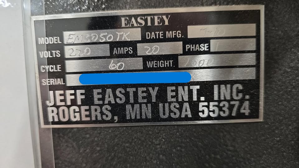 Eastey EM3050TK L-Bar Sealer (Used) Item # UE-072825G