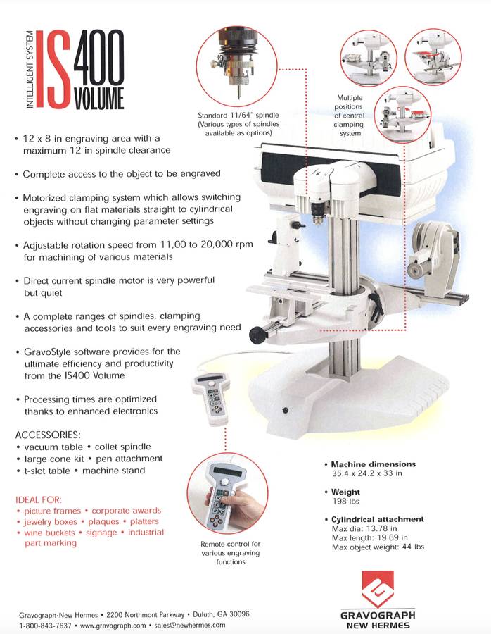 Gravotech / Gravograph IS400 Volume Engraver (Used) Item # UE-072825H