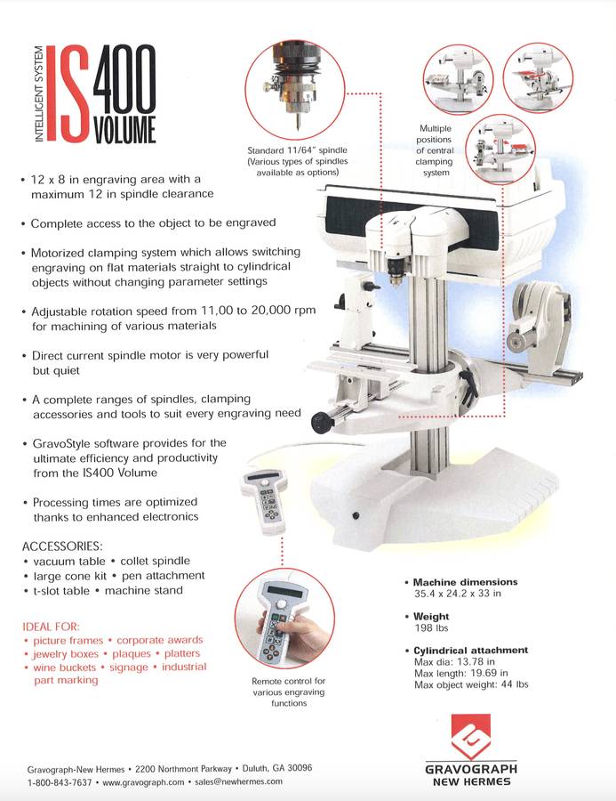 Gravotech / Gravograph IS400 Volume Engraver (Used) Item # UE-072825H