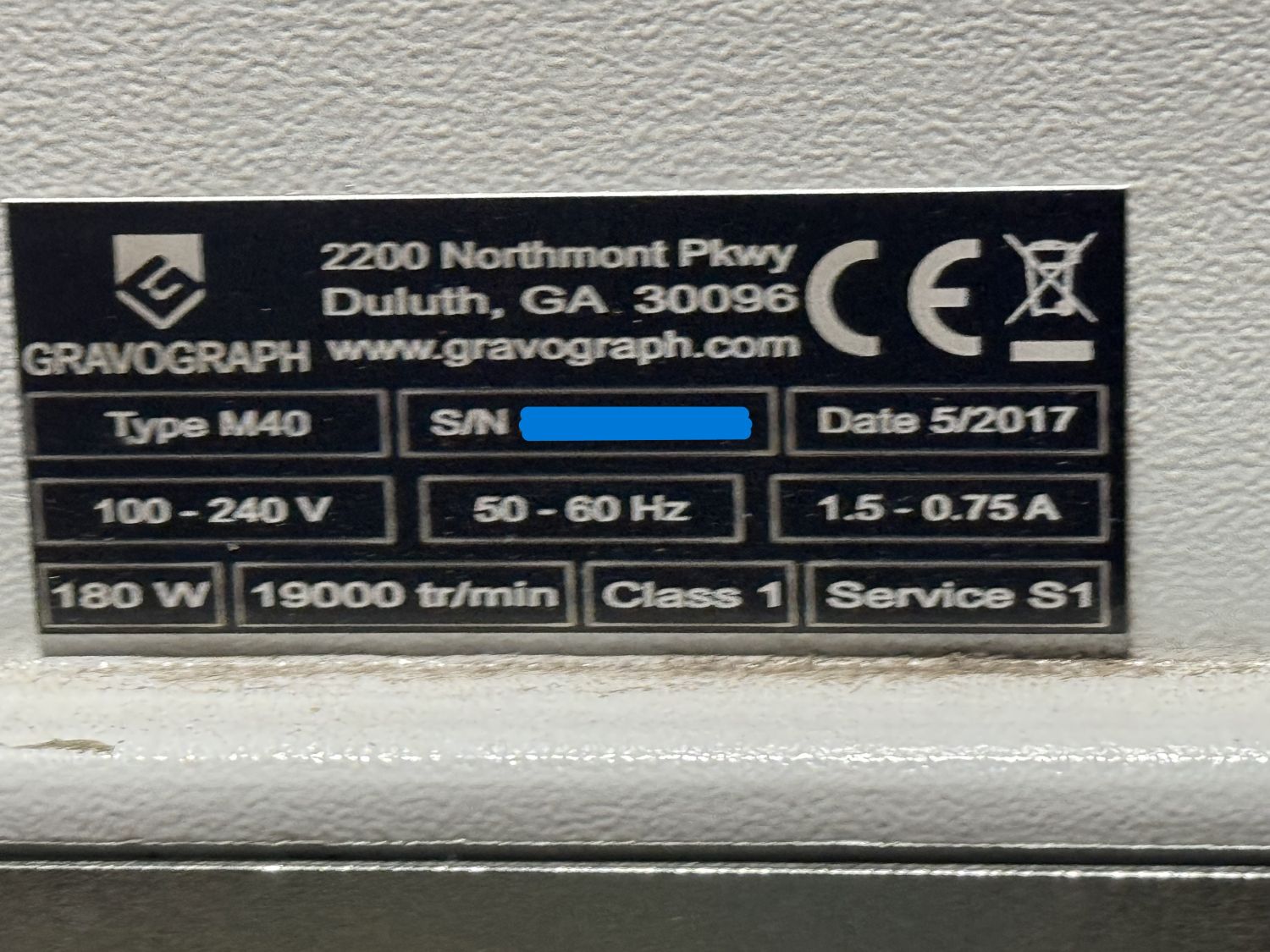 Gravograph M40 Engraver (Used) Item # UE-072825J