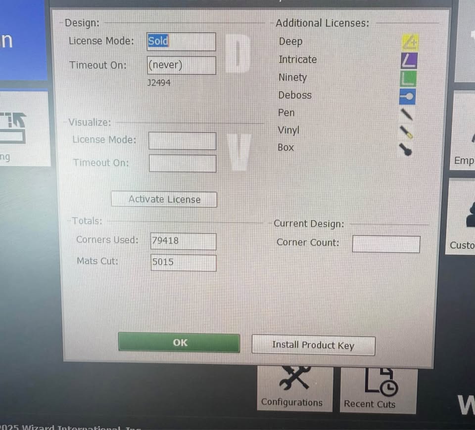 Wizard 9000Z CMC Computerized Mat Cutter (Used) Item # UE-091725B