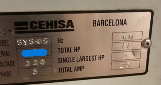 Cehisa Model SYS4S Edgebander (Used) Item # UE-092625A