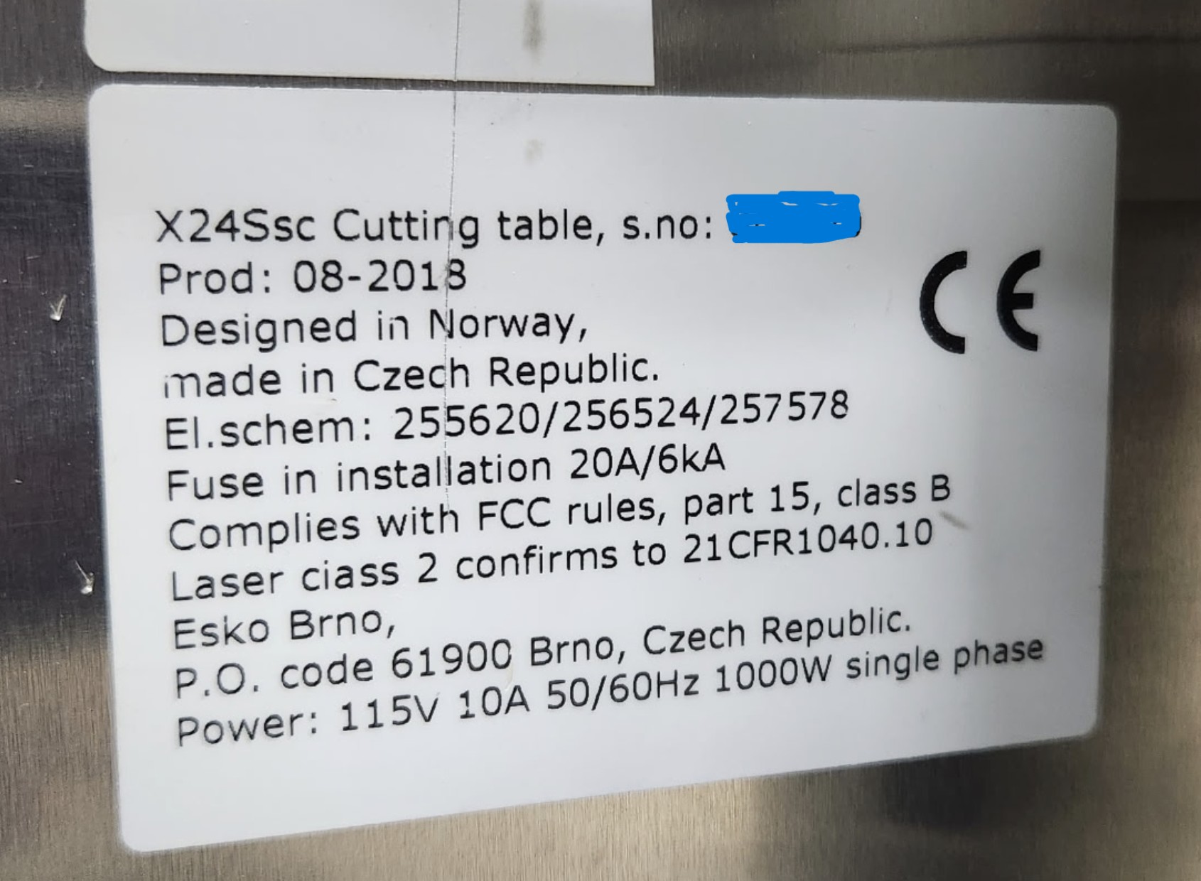 Esko Kongsberg X Cutting Table (Used) Item # UE-110625A