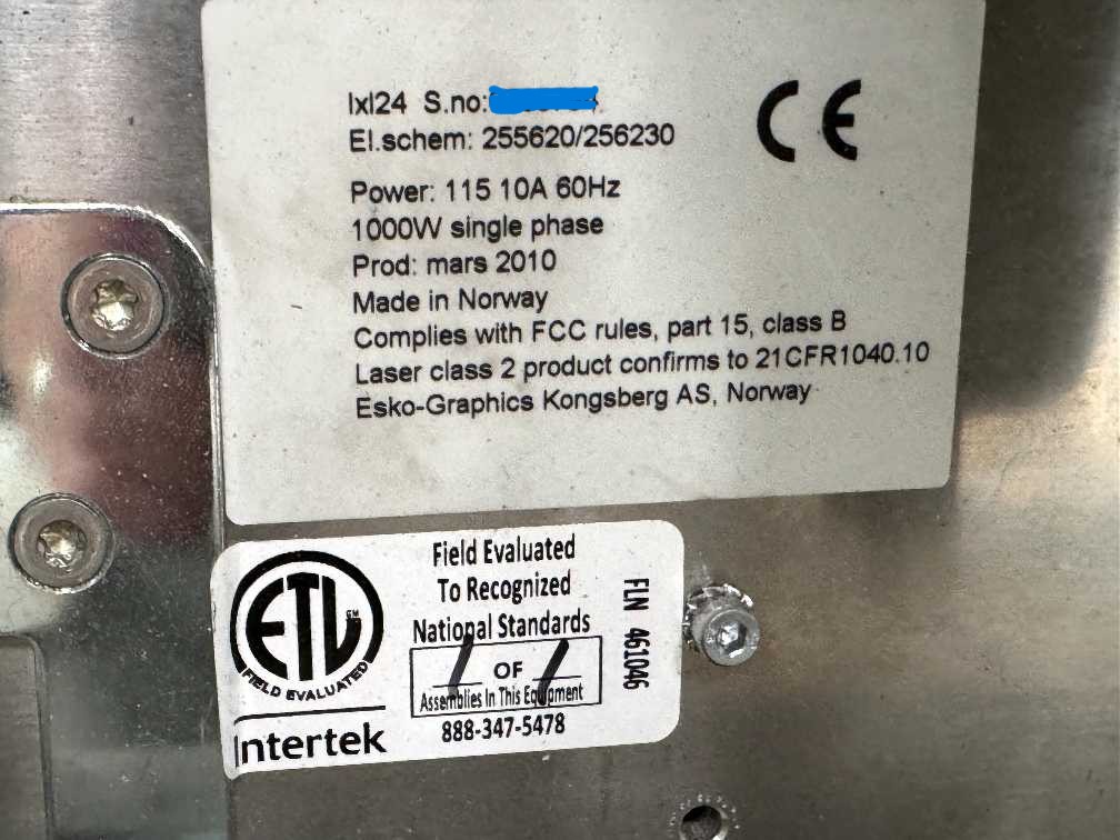 Esko Kongsberg i-XL-24 Cutting Table (Used) Item # UE-112525A