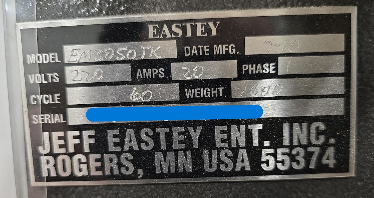 Eastey EM3050TK Automatic L-Sealer (Used) Item # UE-112525B
