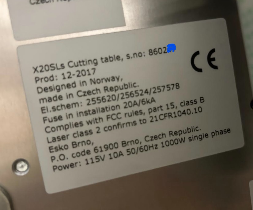 Kongsberg X20SLs Digital Cutting Table (Used) Item # UE-122125A