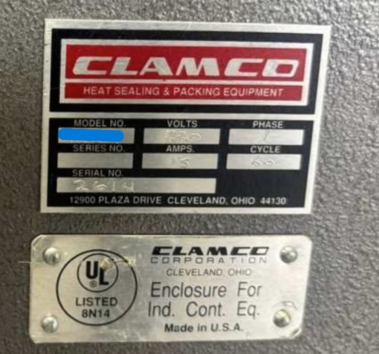 Clamco L-Bar Sealer Model 5124 (Used) Item # UE-022626D