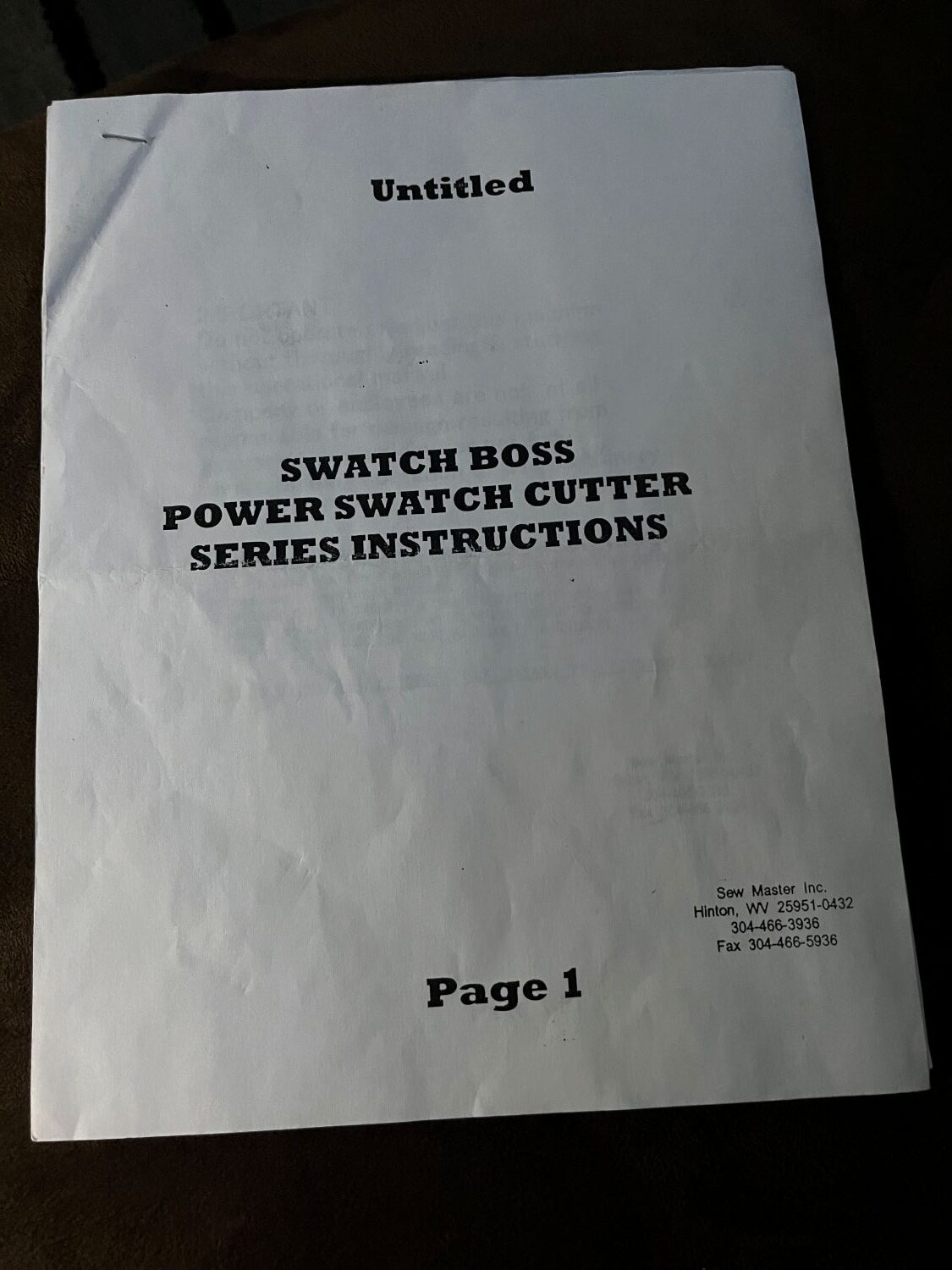 Swatch Boss Power 20″ Swatch Cutter (Used) Item # UE-032426A