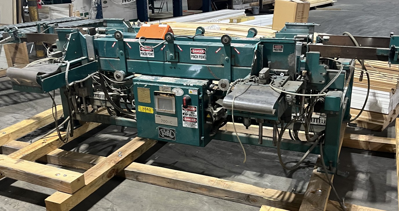 KVAL 990-F4 / F-4 Automated Pre Hanging Door Machine & KVAL 700-C Frame Assembly Door Machine (Used) Item # UE-040926E
