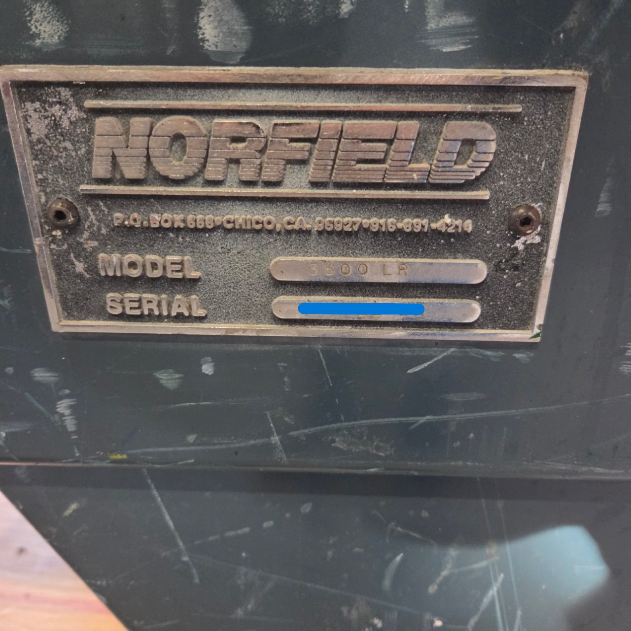 Norfield 3800LR Door Lite Machine (Used) Item # UE-043026D