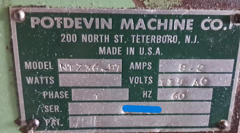 Potdevin NTZ36 36″ Cold Gluer w/ Stand (Used) Item # UE-050126B