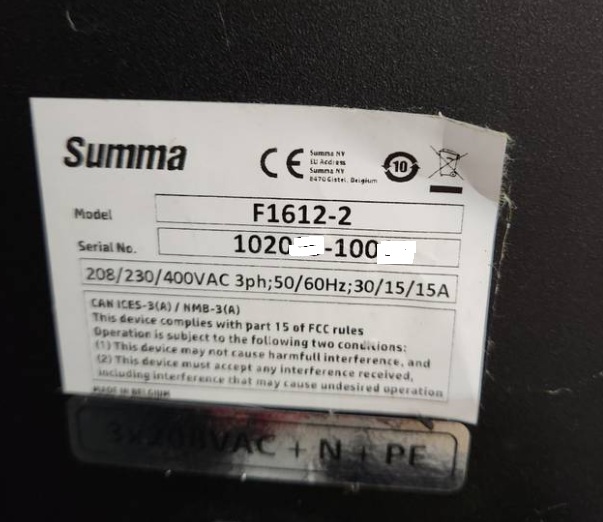 Summa F1612-2 Digital Flatbed Cutting Table (Used) Item # UE-050526E