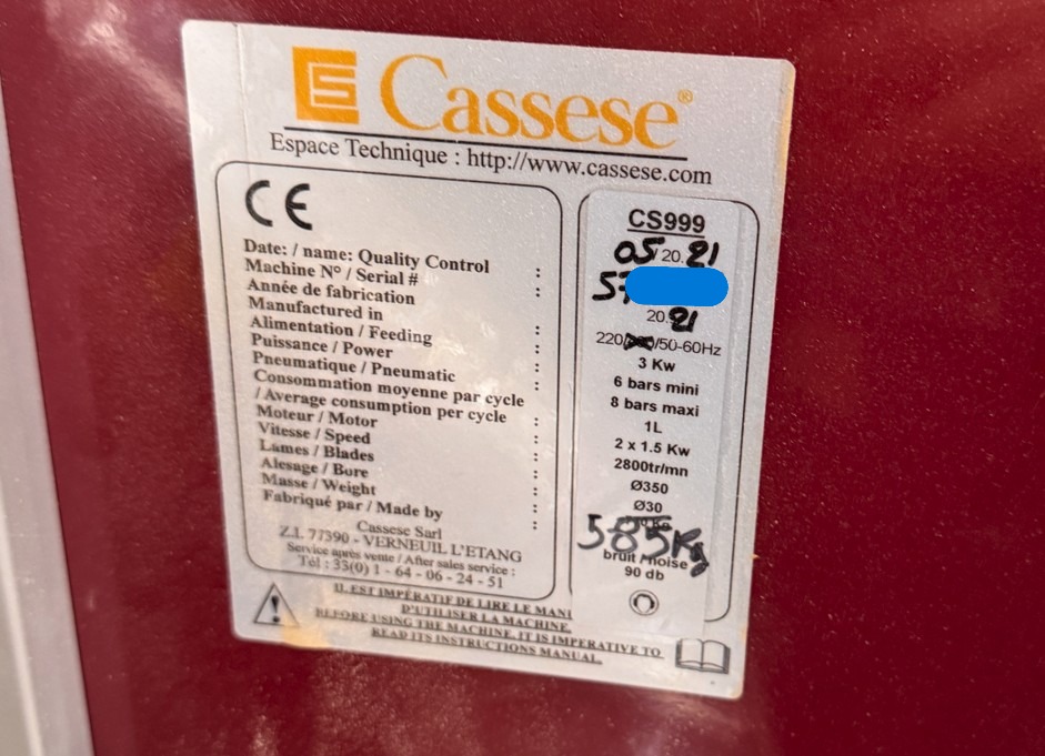 Cassese CS999 Double Miter Saw (Used) Item # UE-052026H