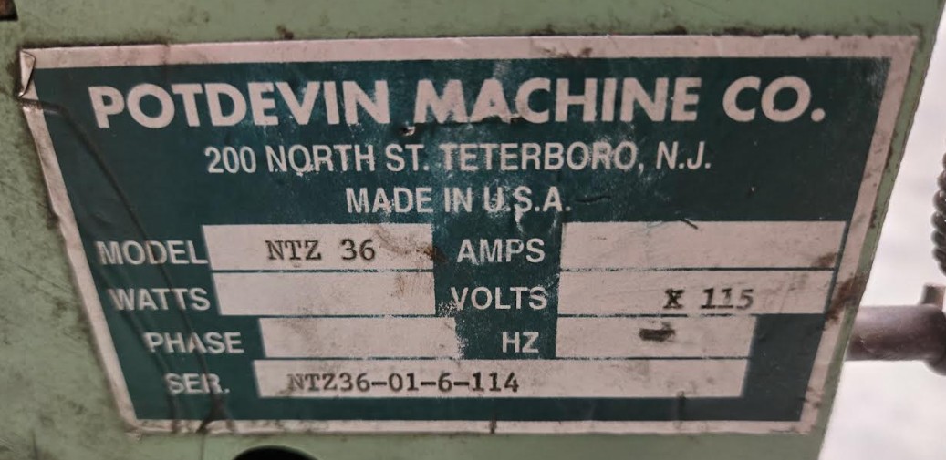 Potdevin NTZ36 36″ Cold Gluer w/ Stand (Used) Item # UE-062526D