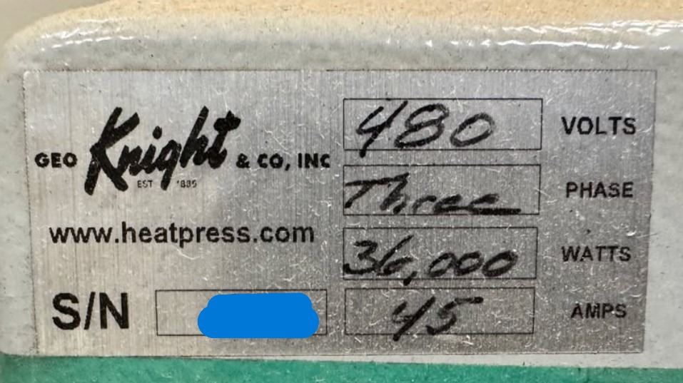 Geo Knight Triton 931 54 X 103″ Auto-Shuttle Twin Station Heat Press (Used) Item # UE-070226A