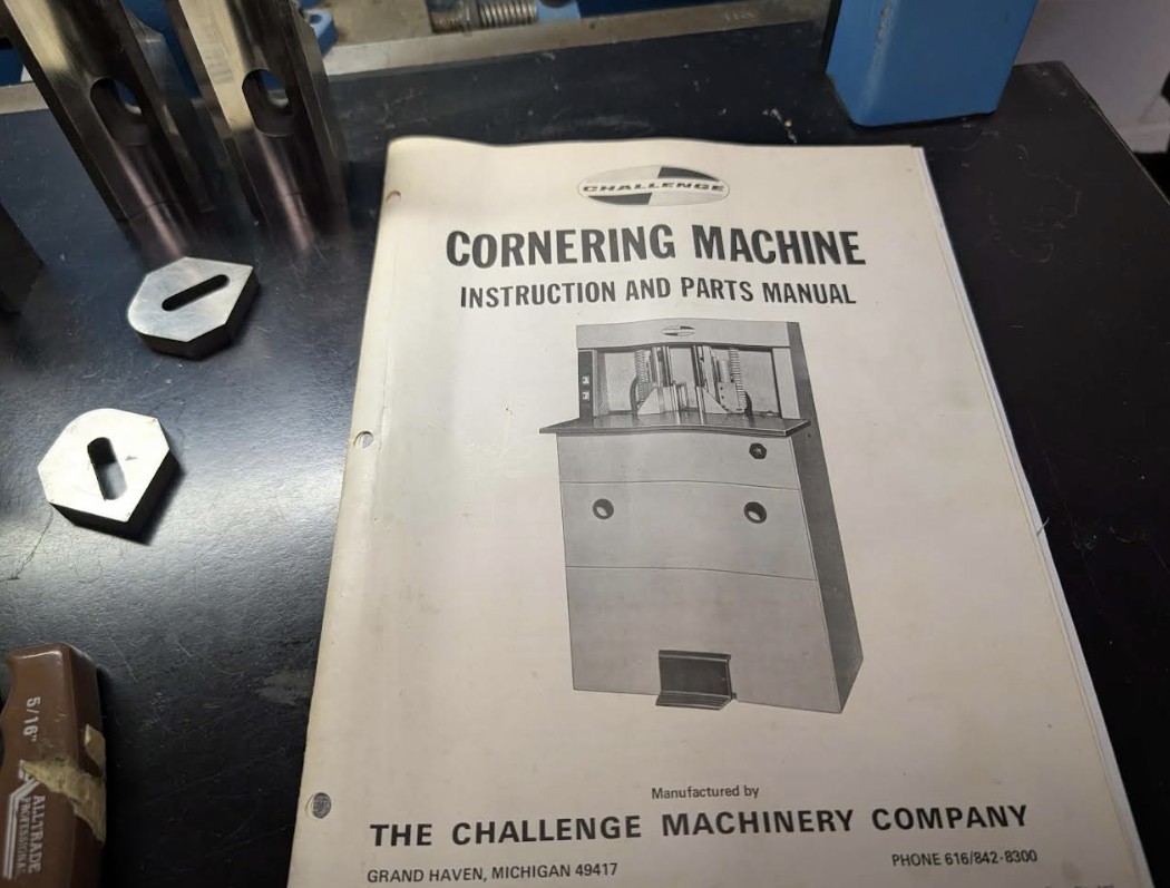 Challenge DCM Double Round Cornering Machine (Used) Item # UE-071526F