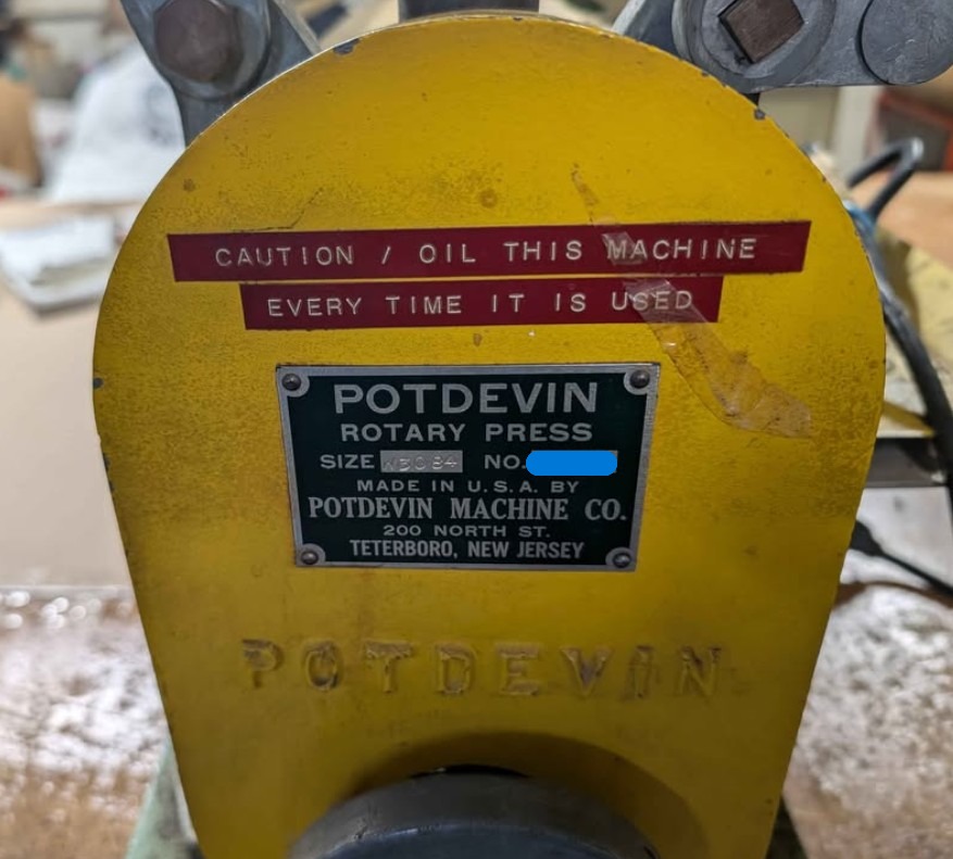 Potdevin W30 30″ Rotary Press (Used) Item # UE-071626H