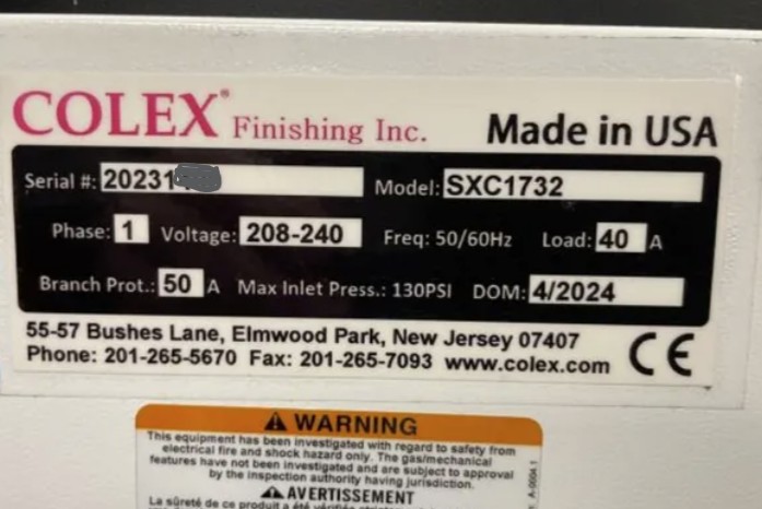 Colex SharpCut SXC1732 Conveyor Flatbed Digital Cutting System (Used) Item # UE-071626N