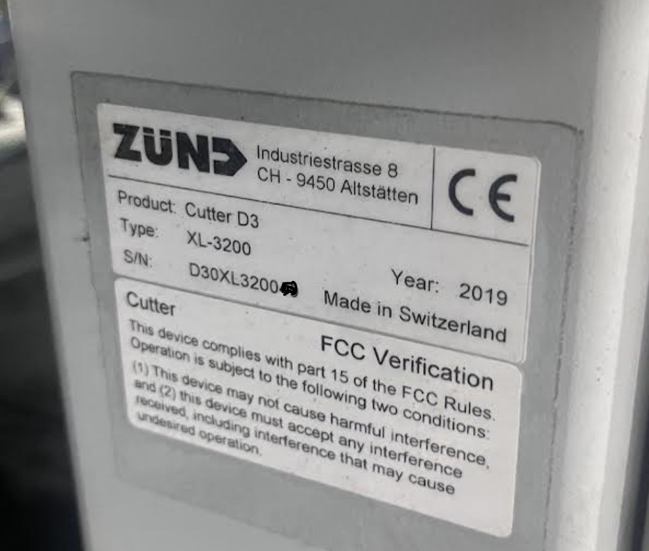 ZUND D3 X-L3200 CNC Cutting Table (Used) Item # UE-071726A