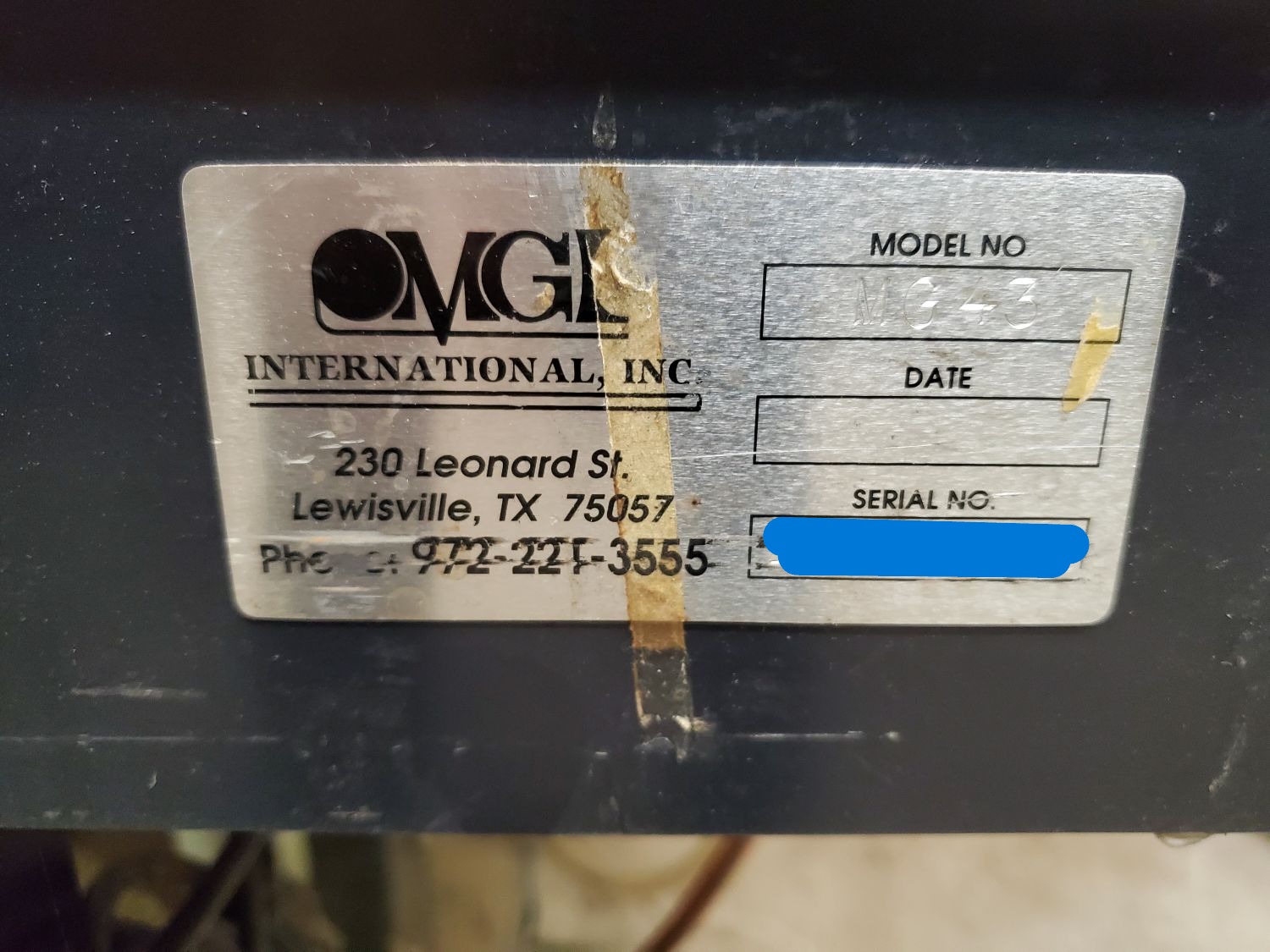 MGL MG43 Tape Applicator & Feeder (Used) Item # UE-081226D