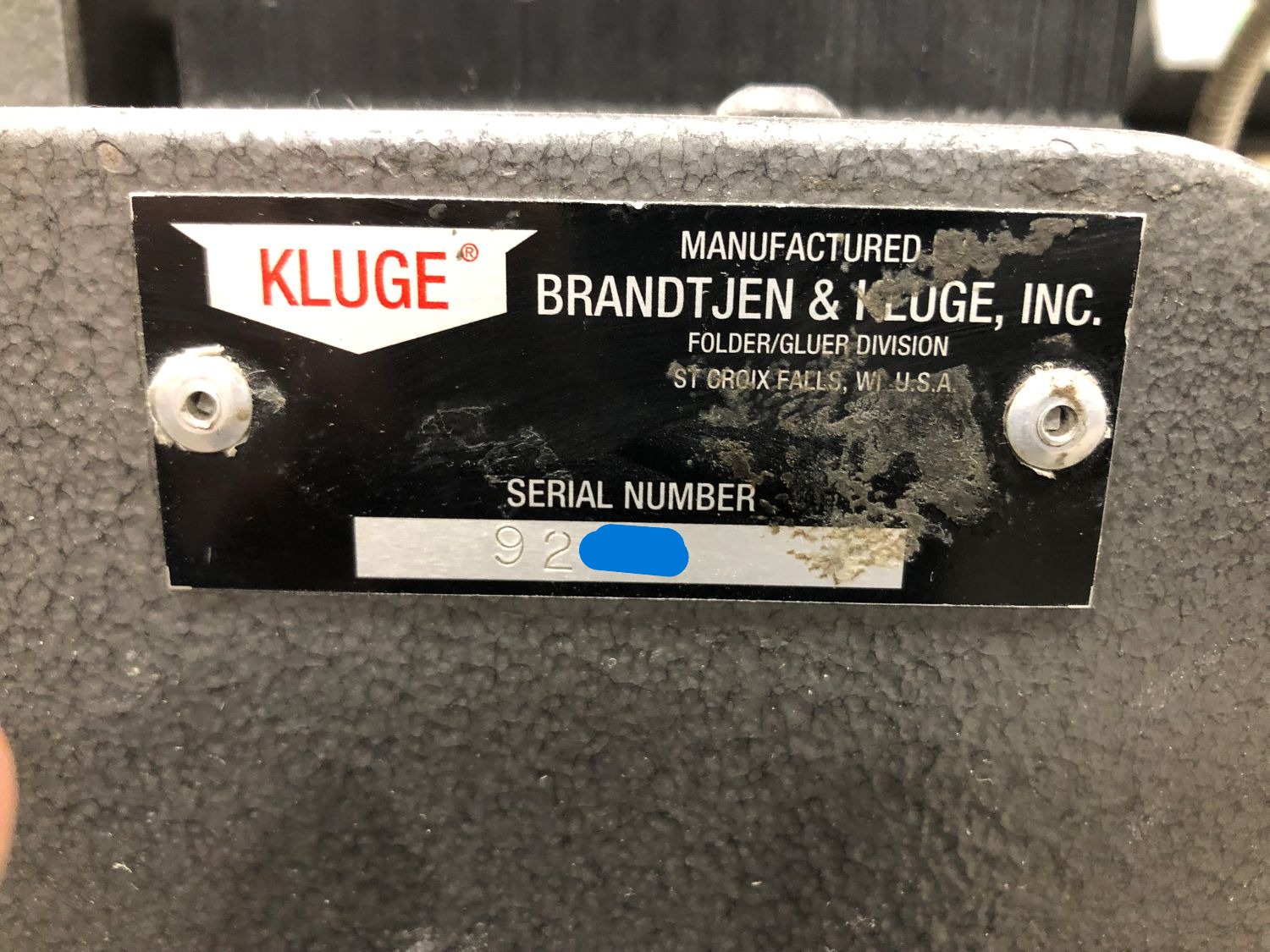 Kluge UniFold Automatic Folder – Gluer (Used) Item # UE-081326I