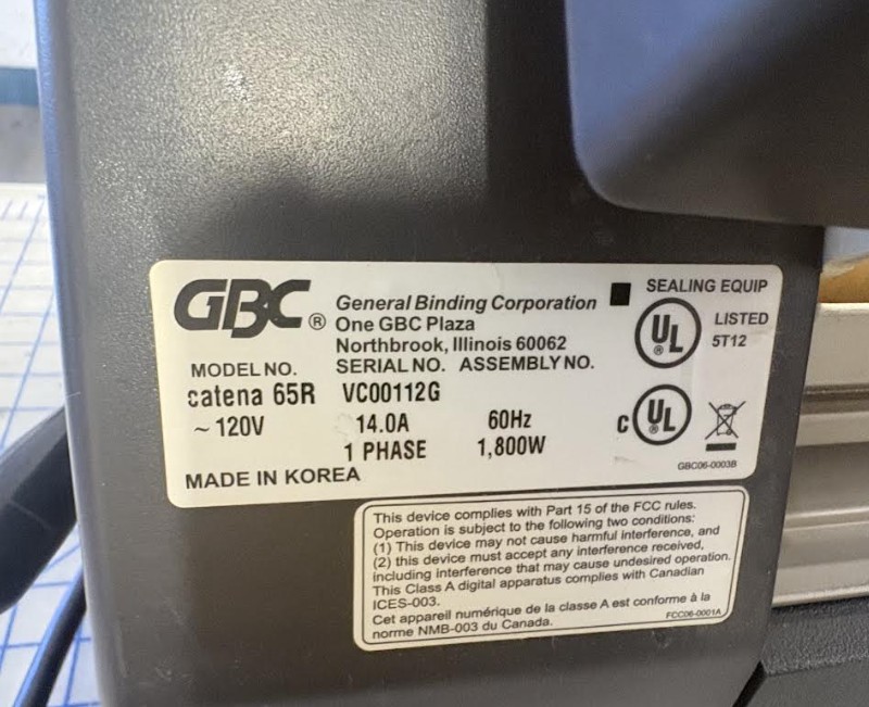 GBC Catena 65R 27″ Laminator (Used) Item # UE-083026D