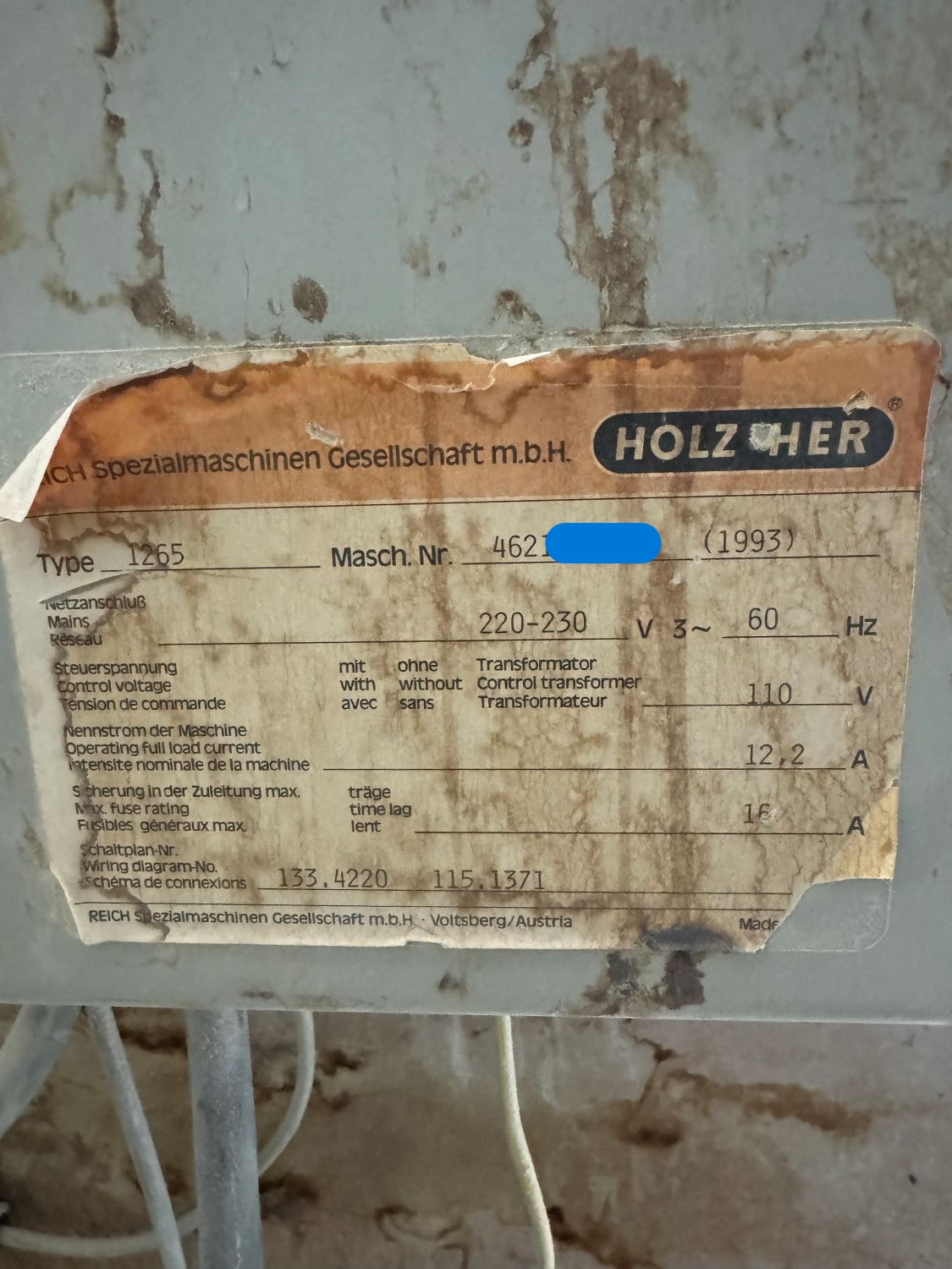 Holz-Her 1265 Super Cut Vertical Panel Saw (Used) Item # UE-092826C