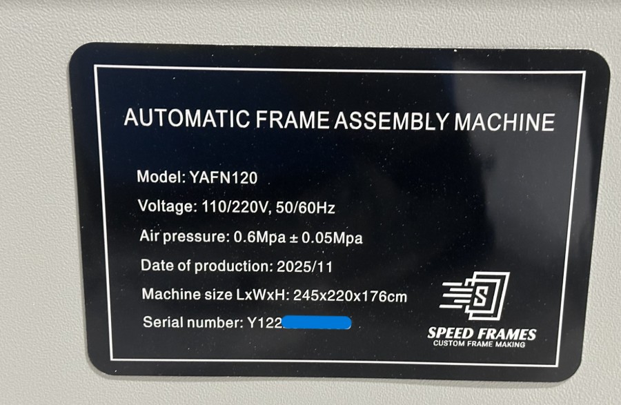Speed Frame YAFN20 Automatic Frame Joiner Assembly Machine (Used) Item # UE-092526A