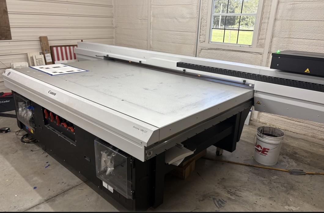 Canon Oce Arizona 1360 GT 4X8′ Flatbed Printer (Used) Item # UE-102726C